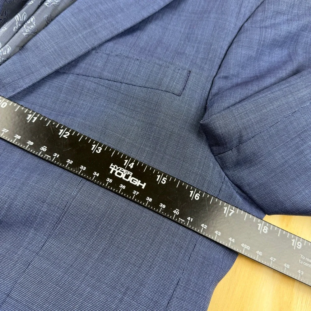Psycho Bunny Blazer Wool Men Sport Coat 2 Buttons Blue Jacket Sz 36S Modern Fit
